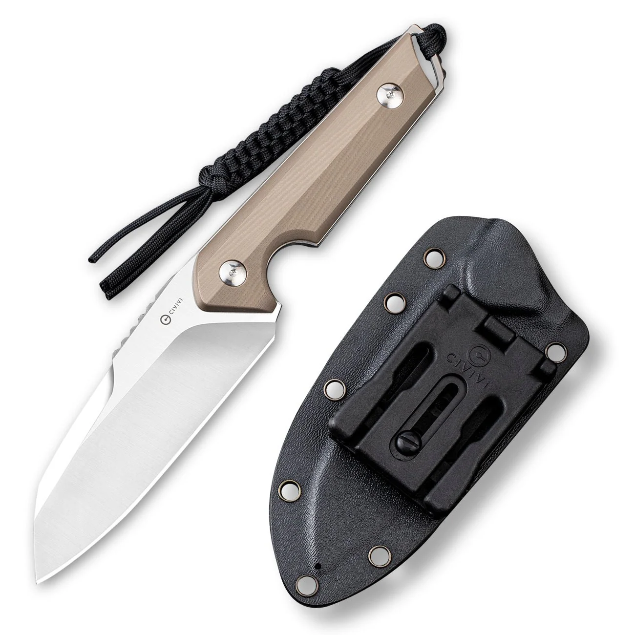 CIVIVI Kepler Fixed Blade Knife G10 Handle (4.48" 9Cr18MoV Blade) C2109B - Image 3