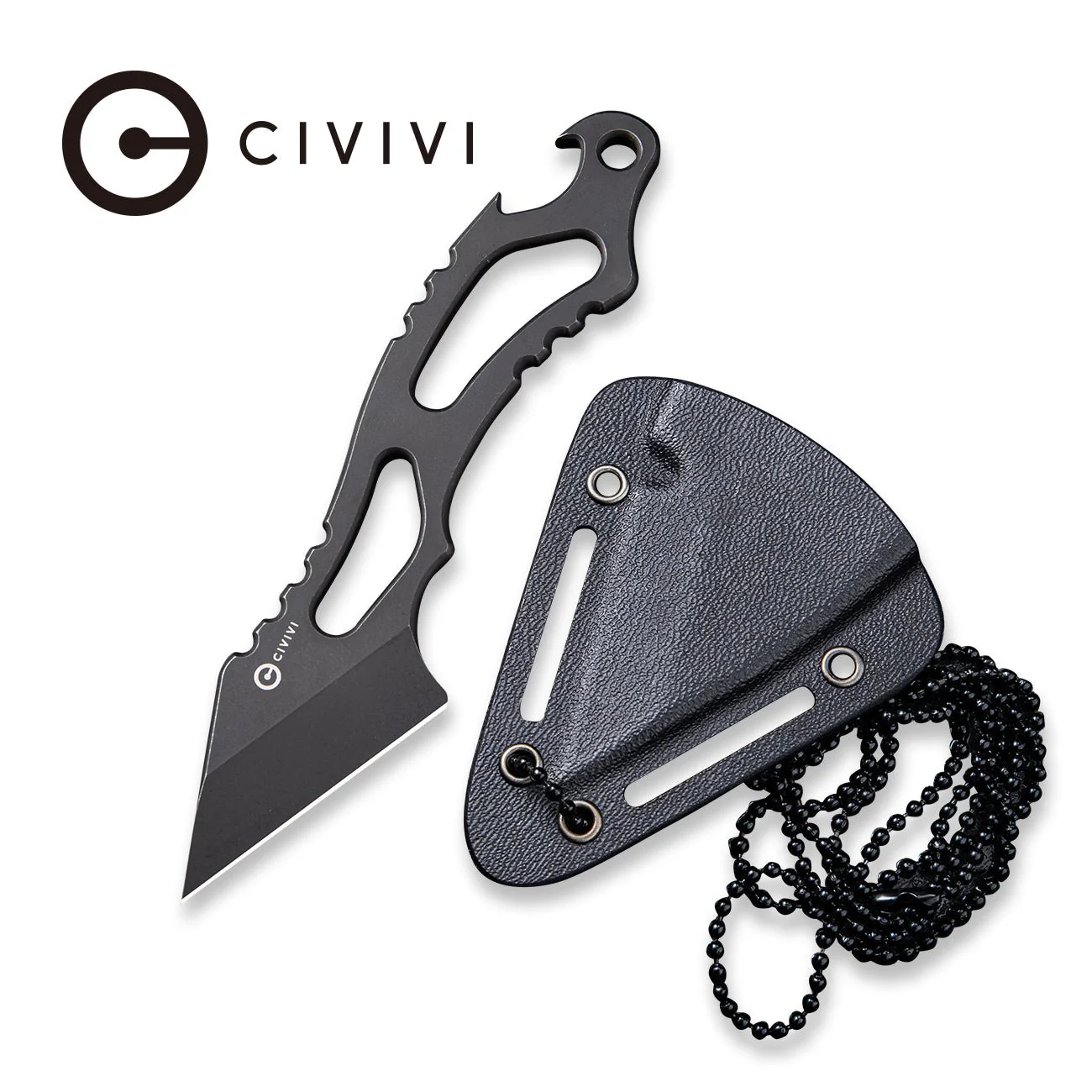 CIVIVI Kiri-EDC Fixed Blade Neck Knife (1.80" 9Cr18MoV Blade) C2001B, With Kydex Sheath