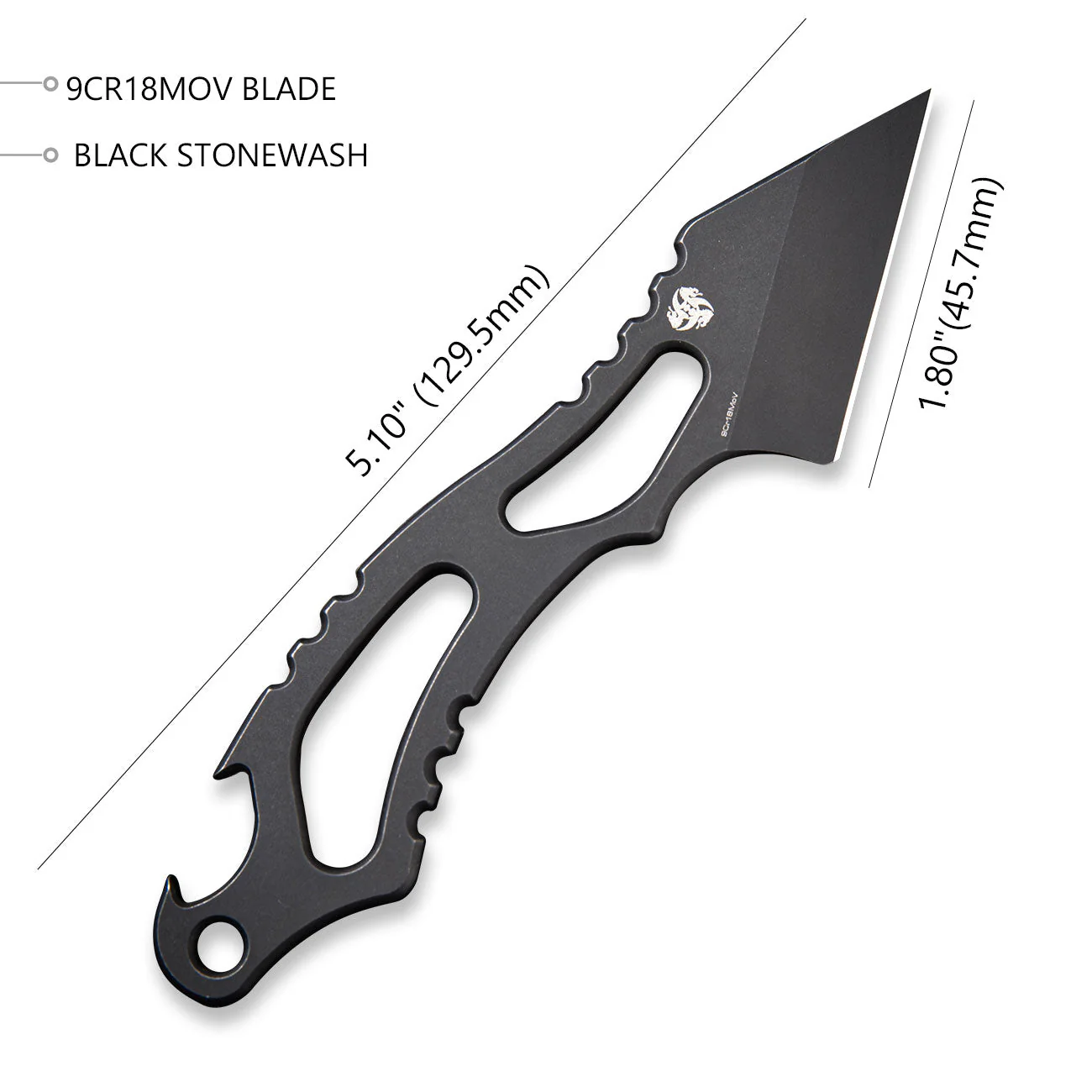 CIVIVI Kiri-EDC Fixed Blade Neck Knife (1.80" 9Cr18MoV Blade) C2001B, With Kydex Sheath - Image 2