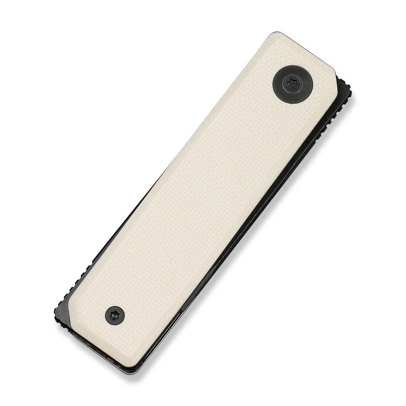 CIVIVI Kukei Front Flipper Knife Ivory G10 Handle (2.02" Black Stonewashed Nitro-V Blade) C25036-3, With 1PC Black Leather Sheath - Image 7