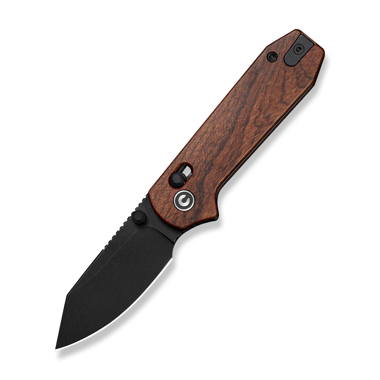 CIVIVI Lil Yonder Thumb Stud & Crossbar Lock Knife Guibourtia Wood Handle (2.44" Black Stonewashed 14C28N Blade) C25025B Sample1 - Image 3