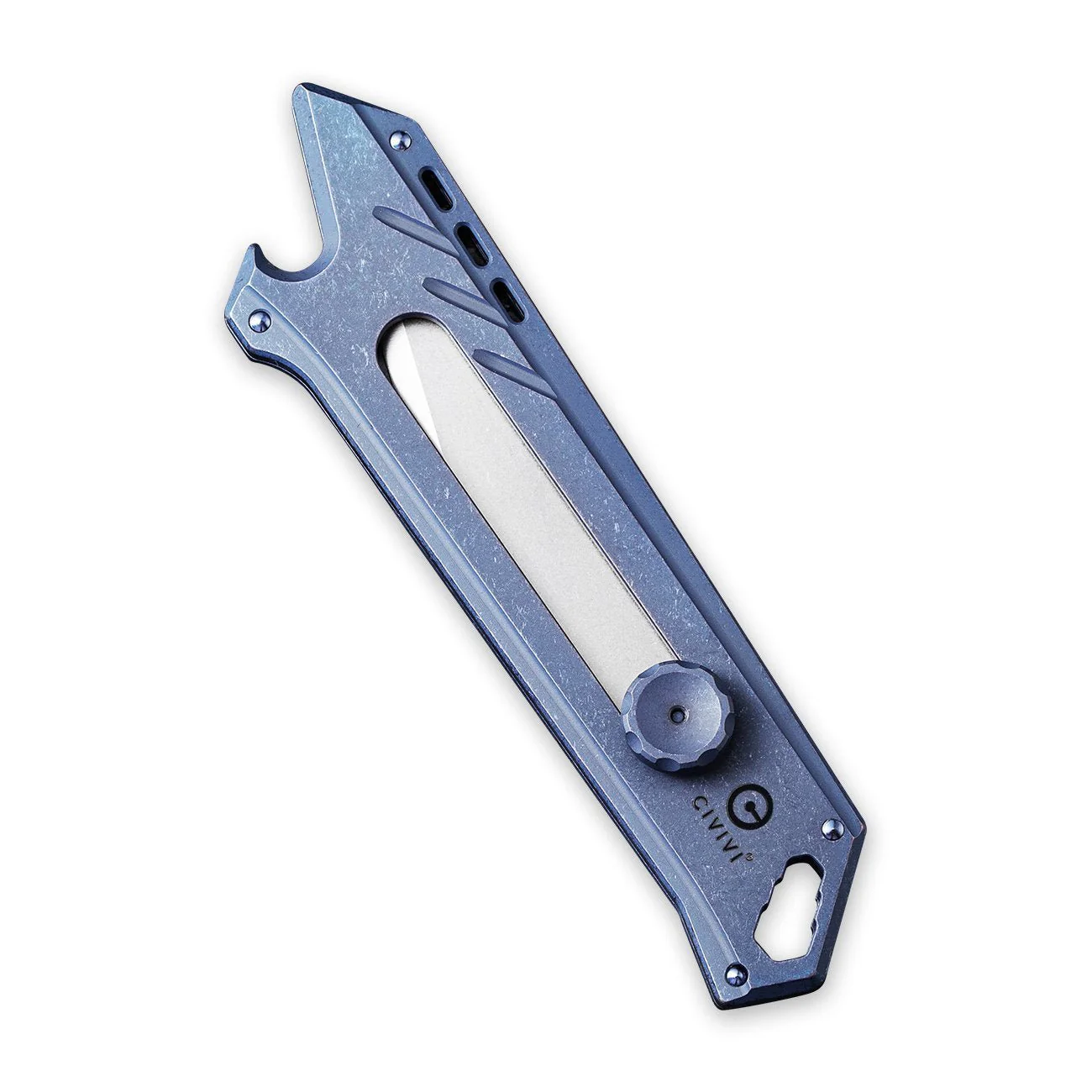 CIVIVI Mandate Utility Knife Titanium Handle (2.12" 1PC Damascus Blade) C2007B, With 2PCS 9Cr18MoV Blades - Image 4