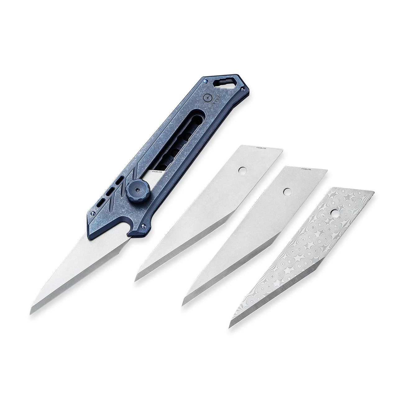 CIVIVI Mandate Utility Knife Titanium Handle (2.12" 1PC Damascus Blade) C2007B, With 2PCS 9Cr18MoV Blades - Image 6