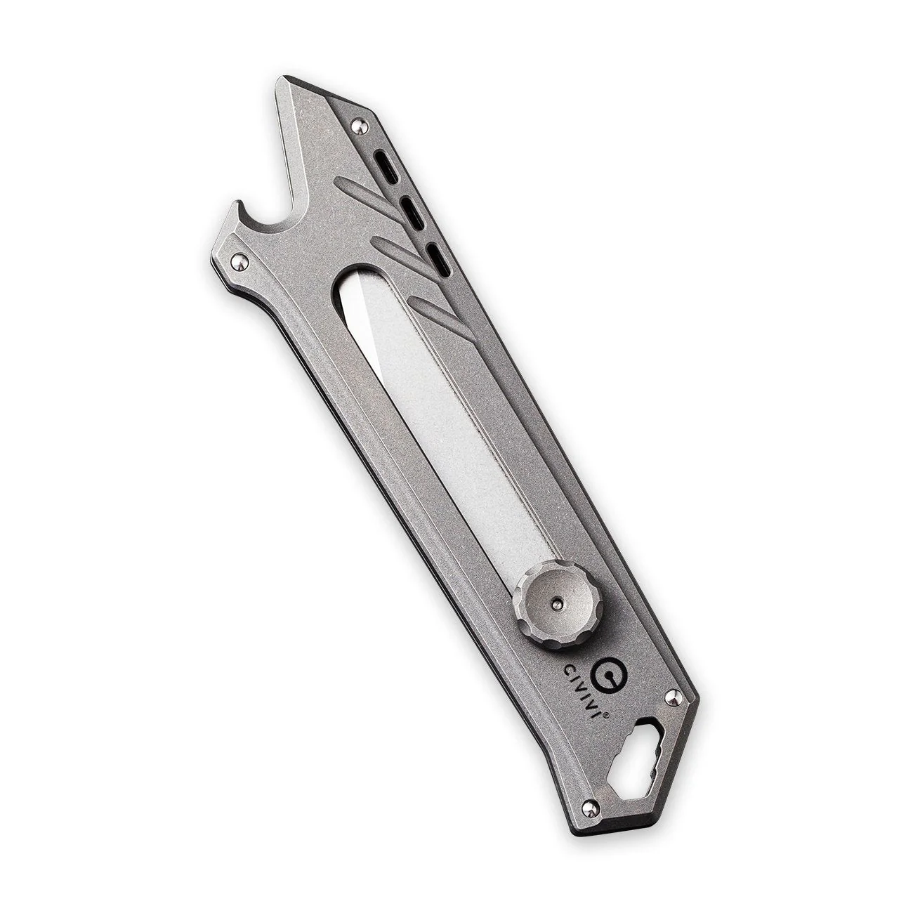 CIVIVI Mandate Utility Knife Titanium Handle (2.12" 1PC Damascus Blade) C2007C, With 2PCS 9Cr18MoV Blades - Image 4