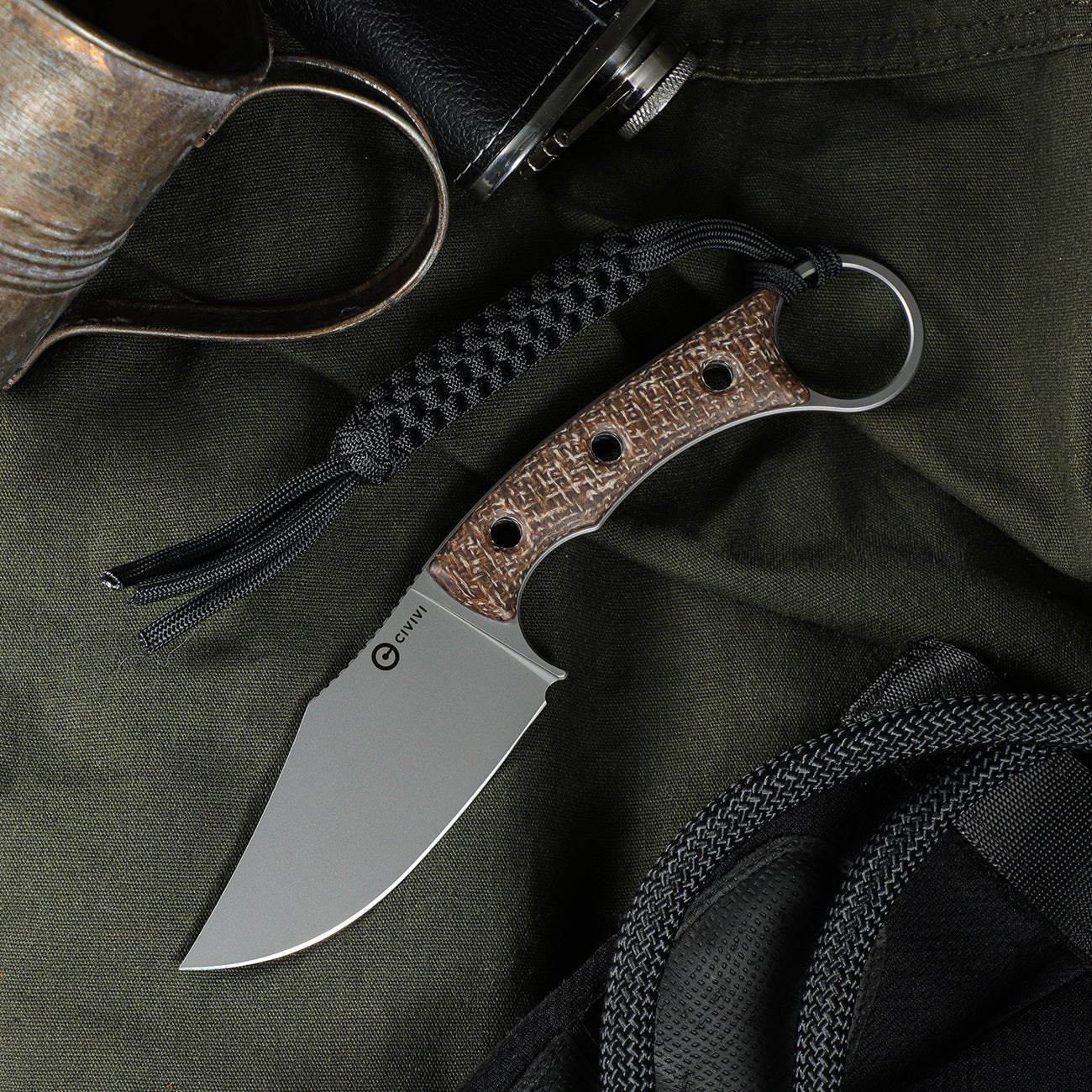 CIVIVI Midwatch Fixed Blade Knife Micarta Handle (3.39" N690 Blade) C20059B-2 - Image 3