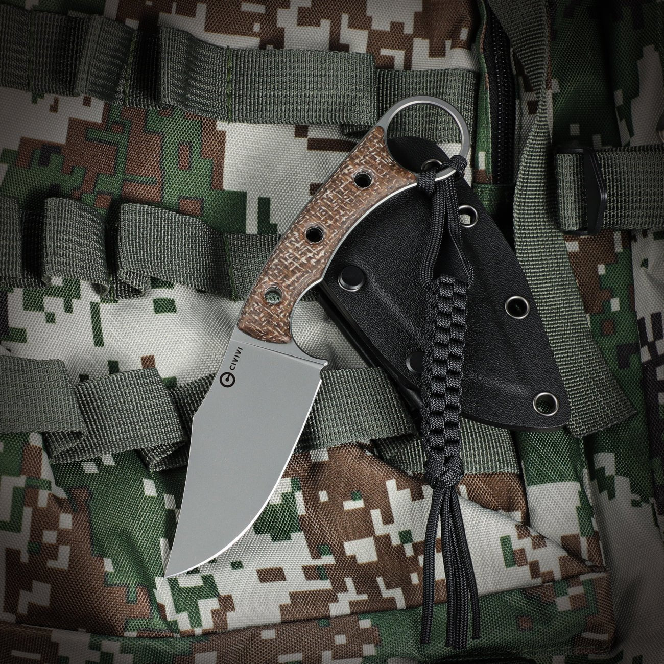 CIVIVI Midwatch Fixed Blade Knife Micarta Handle (3.39" N690 Blade) C20059B-2 - Image 5