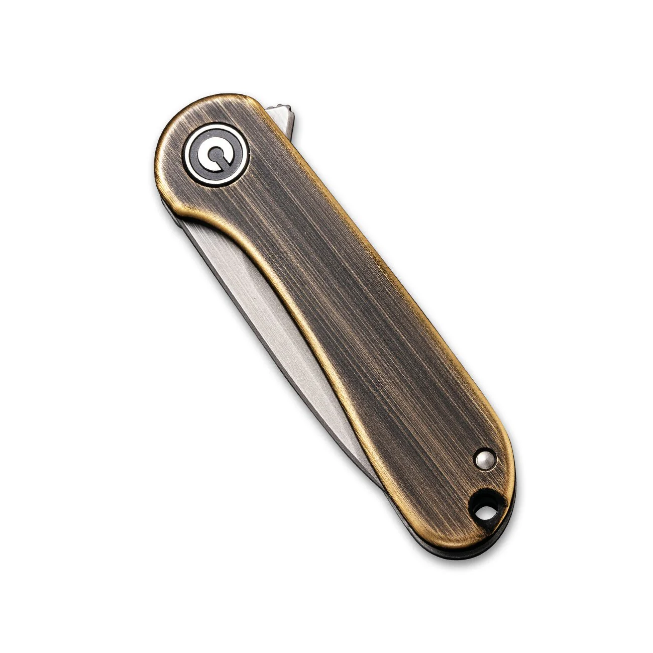 CIVIVI Mini Elementum Flipper Knife Brass Handle (1.83" 14C28N Blade) C18062Q-1 - Image 5