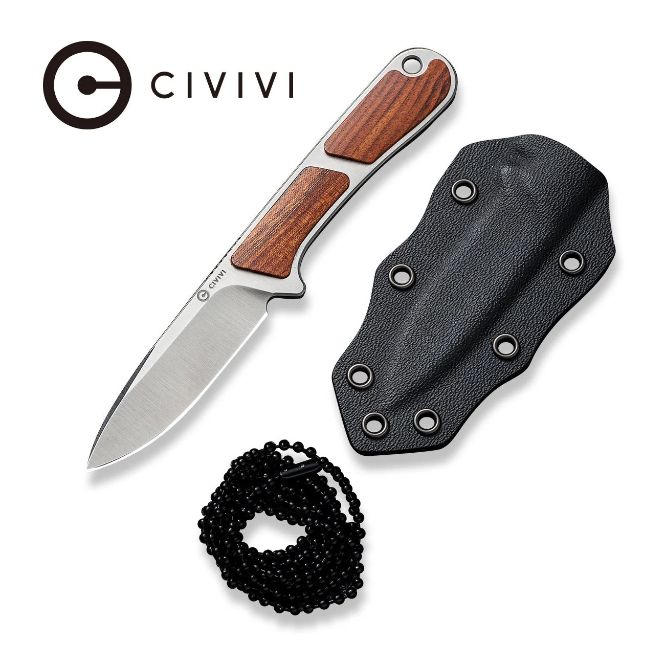 CIVIVI Mini Elementum Fixed Blade Knife Wood Handle (2.24" Nitro-V Blade) C23010-4