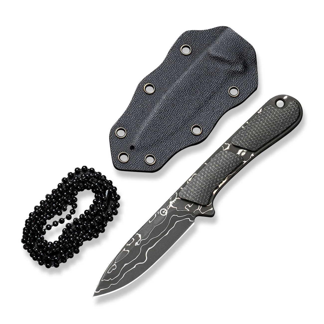 CIVIVI Mini Elementum Fixed Blade Knife Micarta Handle (2.24" Damascus Blade) C23010-DS1