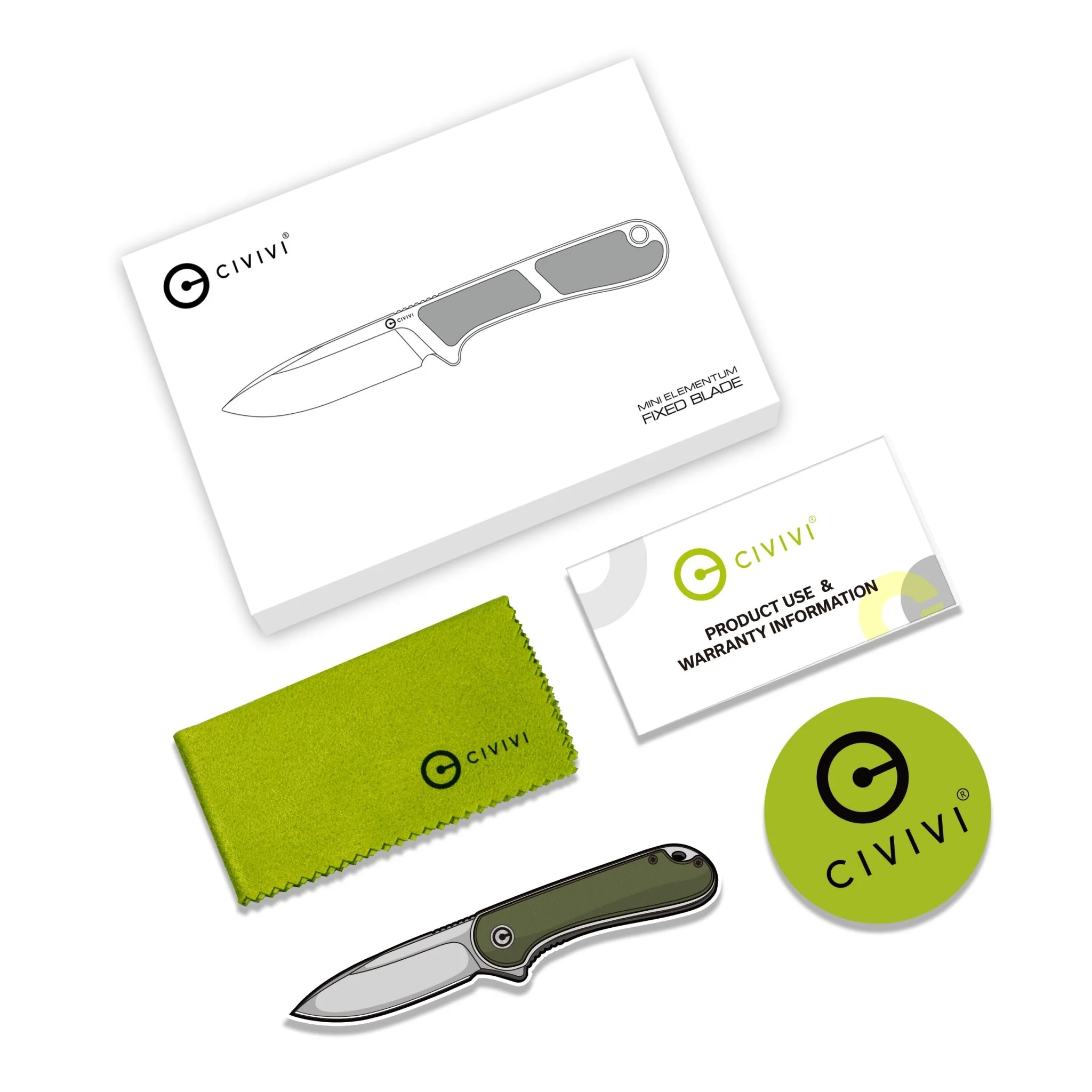 CIVIVI Mini Elementum Fixed Blade Knife Micarta Handle (2.24" Damascus Blade) C23010-DS1 - Image 15