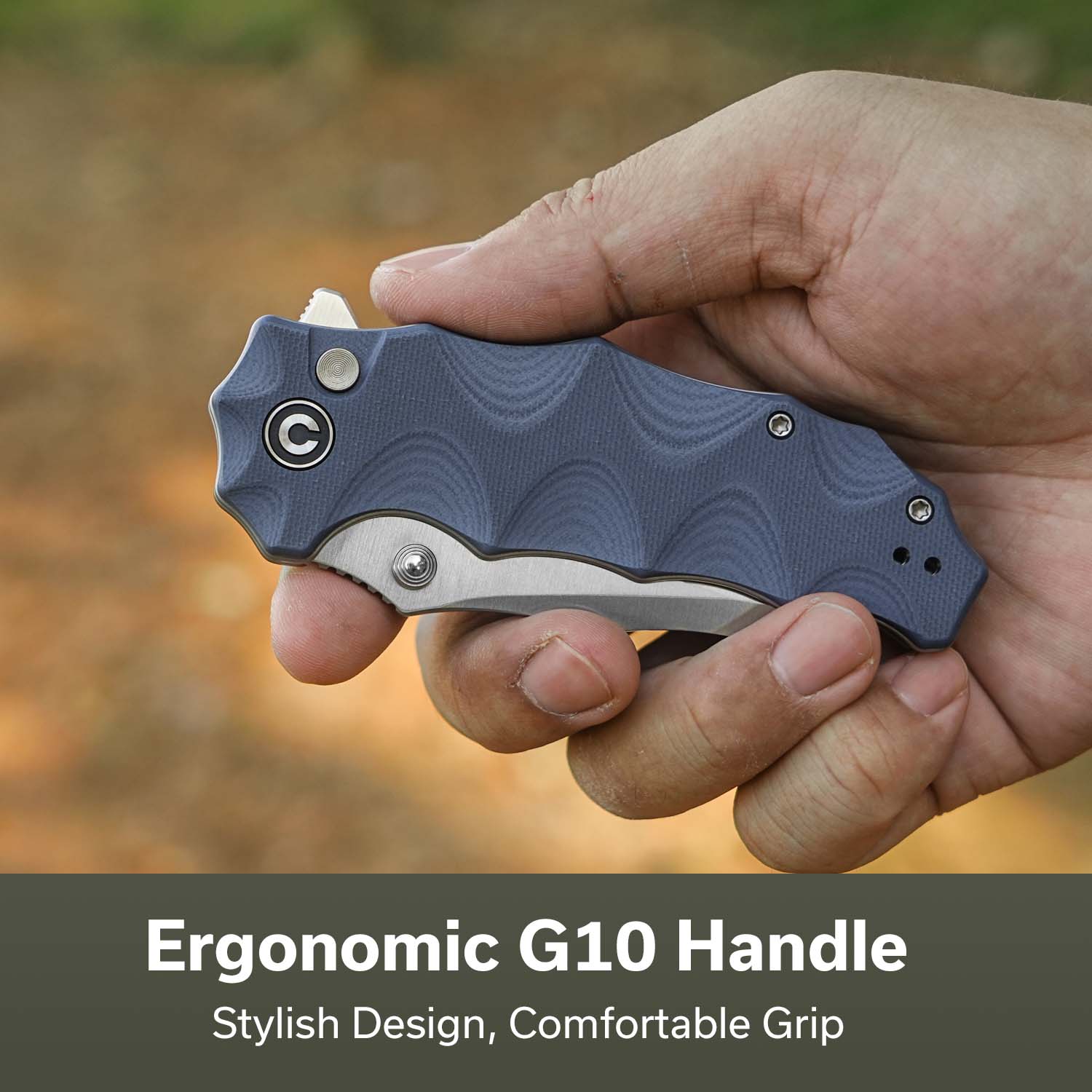 CIVIVI Natterjack Flipper & Thumb Stud & Button Lock Knife G10 Handle (3.19" 14C28N Blade) C24028-2 - Image 3