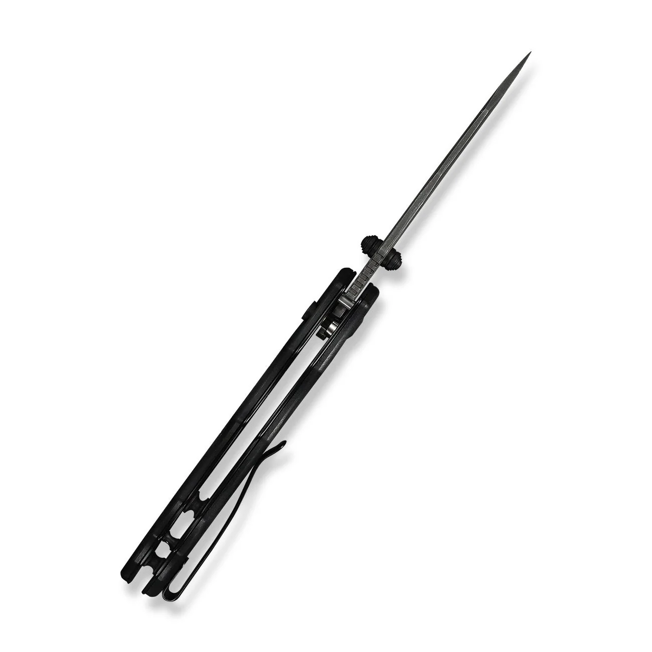 CIVIVI Natterjack Thumb Stud & Button Lock Knife Milled Black G10 Handle (3.19" Damascus Blade) C24028-DS1 - Image 9