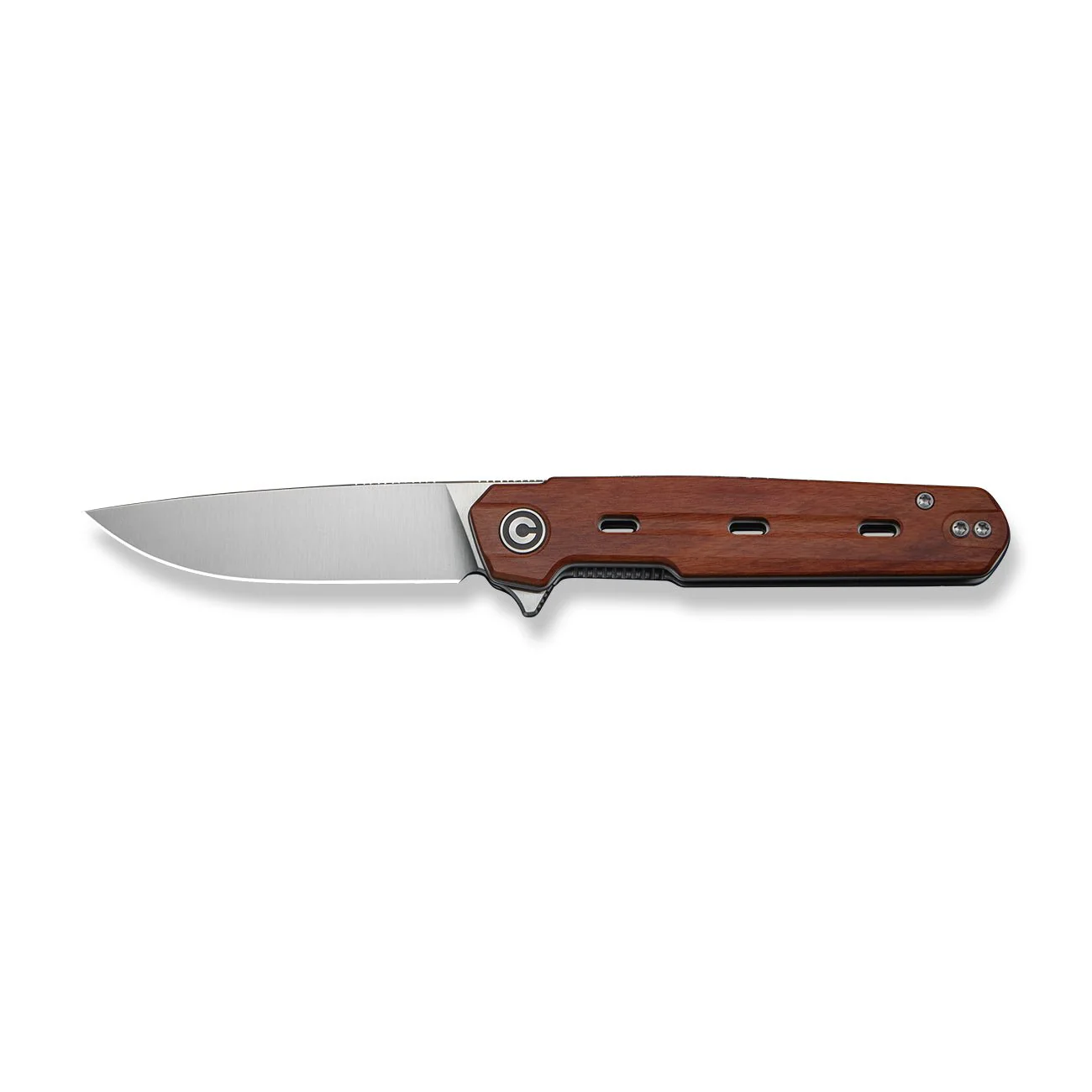 CIVIVI Navo Flipper Knife Guibourtia Wood Handle (3.25" Satin Finished Nitro-V Blade) C25015B-1 - Image 10