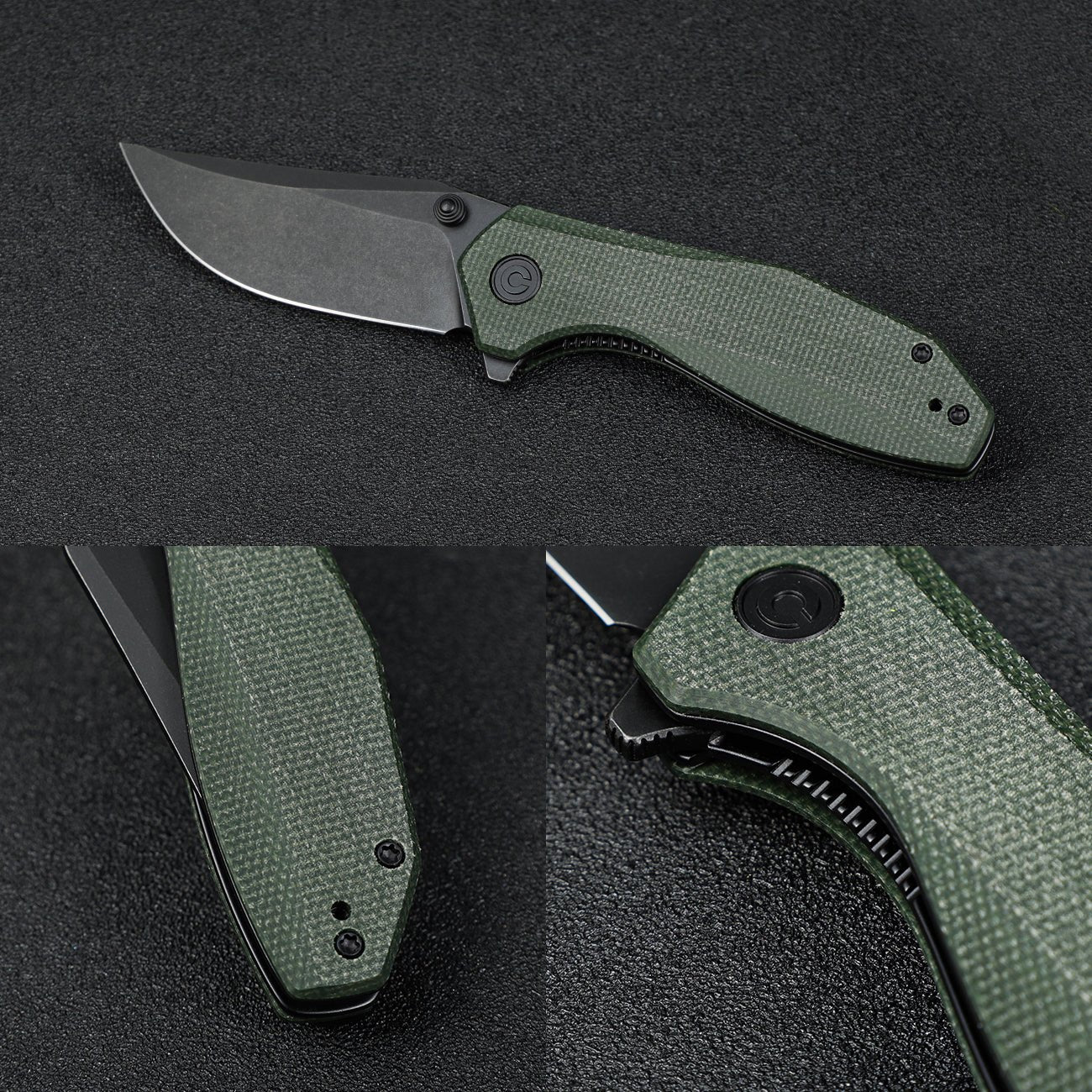 CIVIVI ODD 22 Flipper & Thumb Stud Knife Micarta Handle (2.97" 14C28N Blade) C21032-2 - Image 5