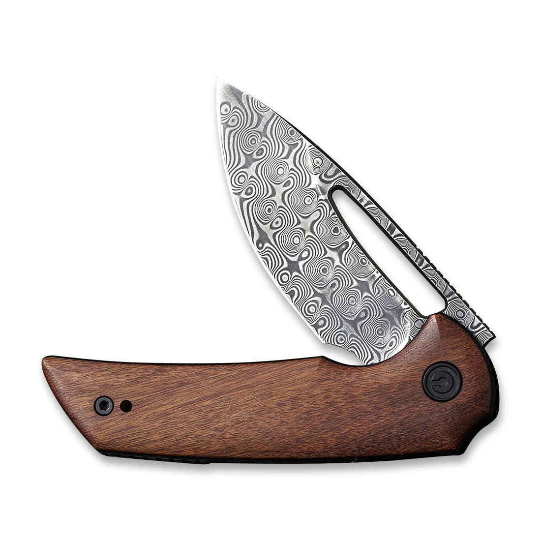 CIVIVI Odium Flipper & Thumb Hole Knife Wood Handle (2.65" Damascus Blade) C2010DS-1 - Image 4