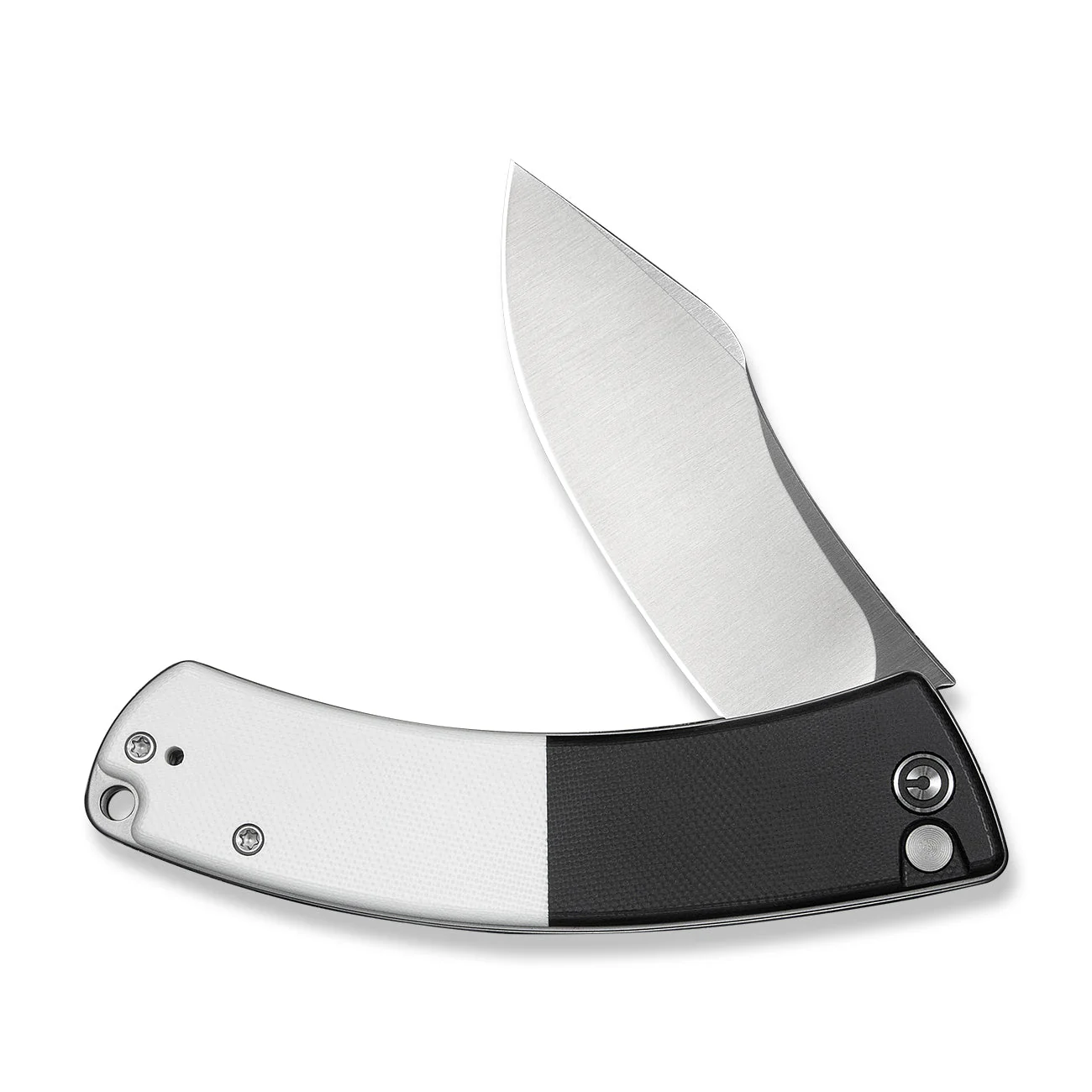 CIVIVI Outlaw Muk Flipper & Button Lock Knife Black & White G10 Handle (3.47" Satin Finished 14C28N Blade) C24079-4 - Image 12