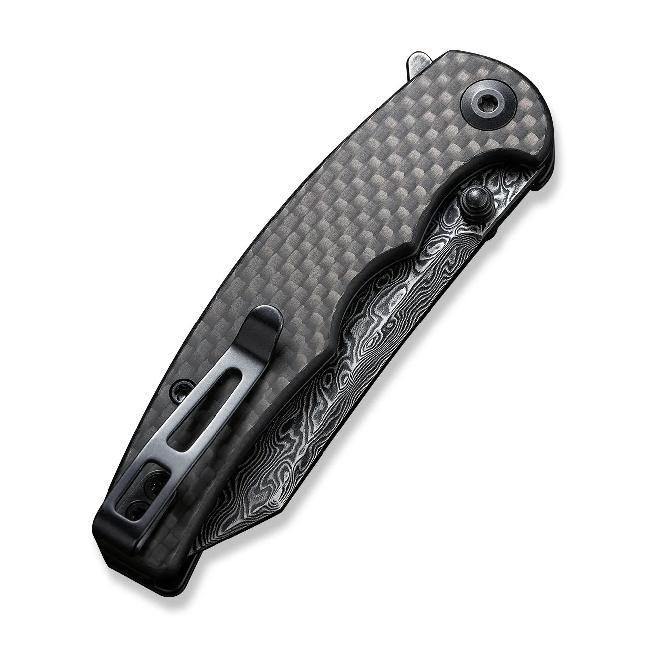 CIVIVI P87 Folder Flipper Knife Carbon Fiber & G10 Handle (2.90" Damascus Blade) C21043-DS1 - Image 7
