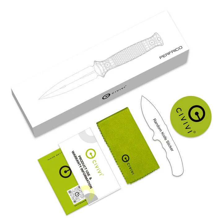 CIVIVI Perfrico Fixed Blade Knife G10 Handle (4.49" 14C28N Blade) C23026-2 - Image 13