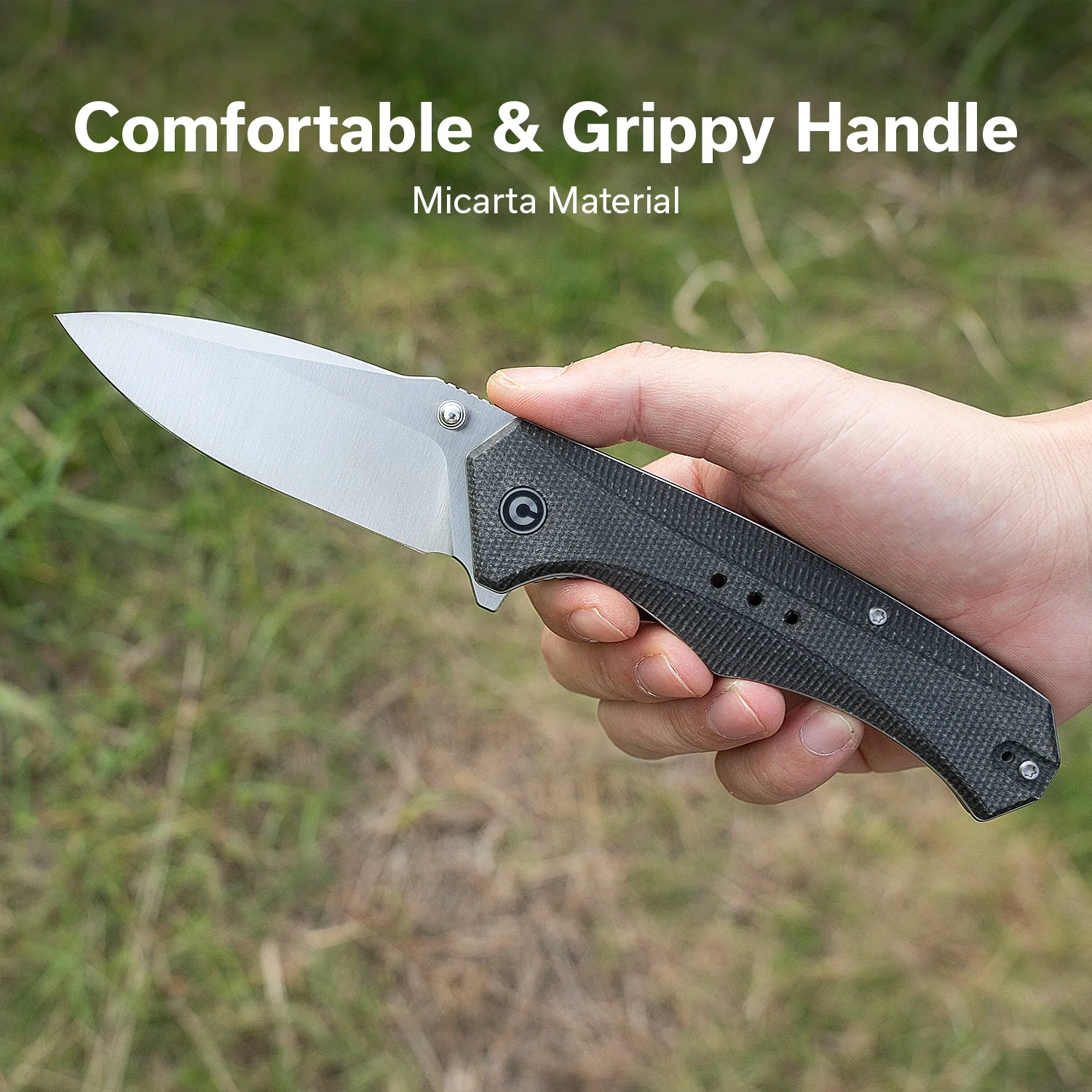 CIVIVI Photonix Flipper & Thumb Stud Knife Micarta Handle (3.7" 14C28N Blade) C23081B-3 - Image 3