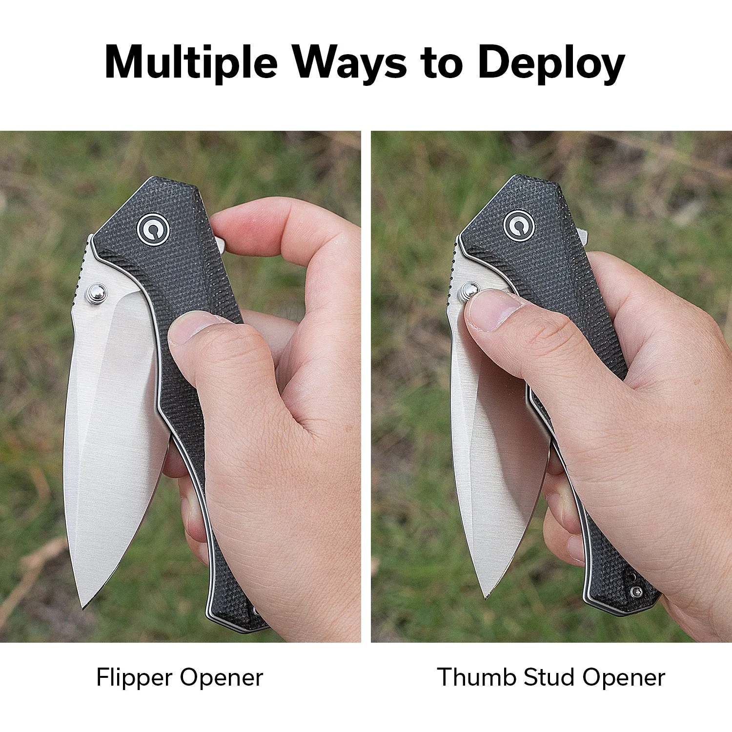 CIVIVI Photonix Flipper & Thumb Stud Knife Micarta Handle (3.7" 14C28N Blade) C23081B-3 - Image 5