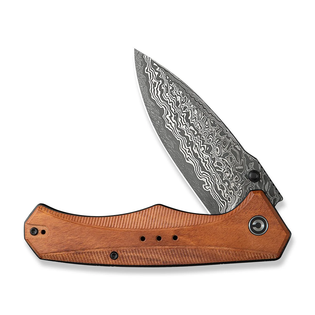CIVIVI Photonix Flipper & Thumb Stud Knife Wood Handle (3.7" Damascus Blade) C23081B-DS1 - Image 10