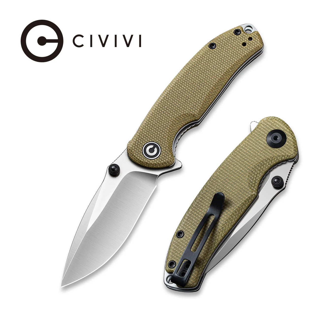 CIVIVI Pintail Flipper & Thumb Stud Knife Micarta Handle (2.98" CPM S35VN Blade) C2020B