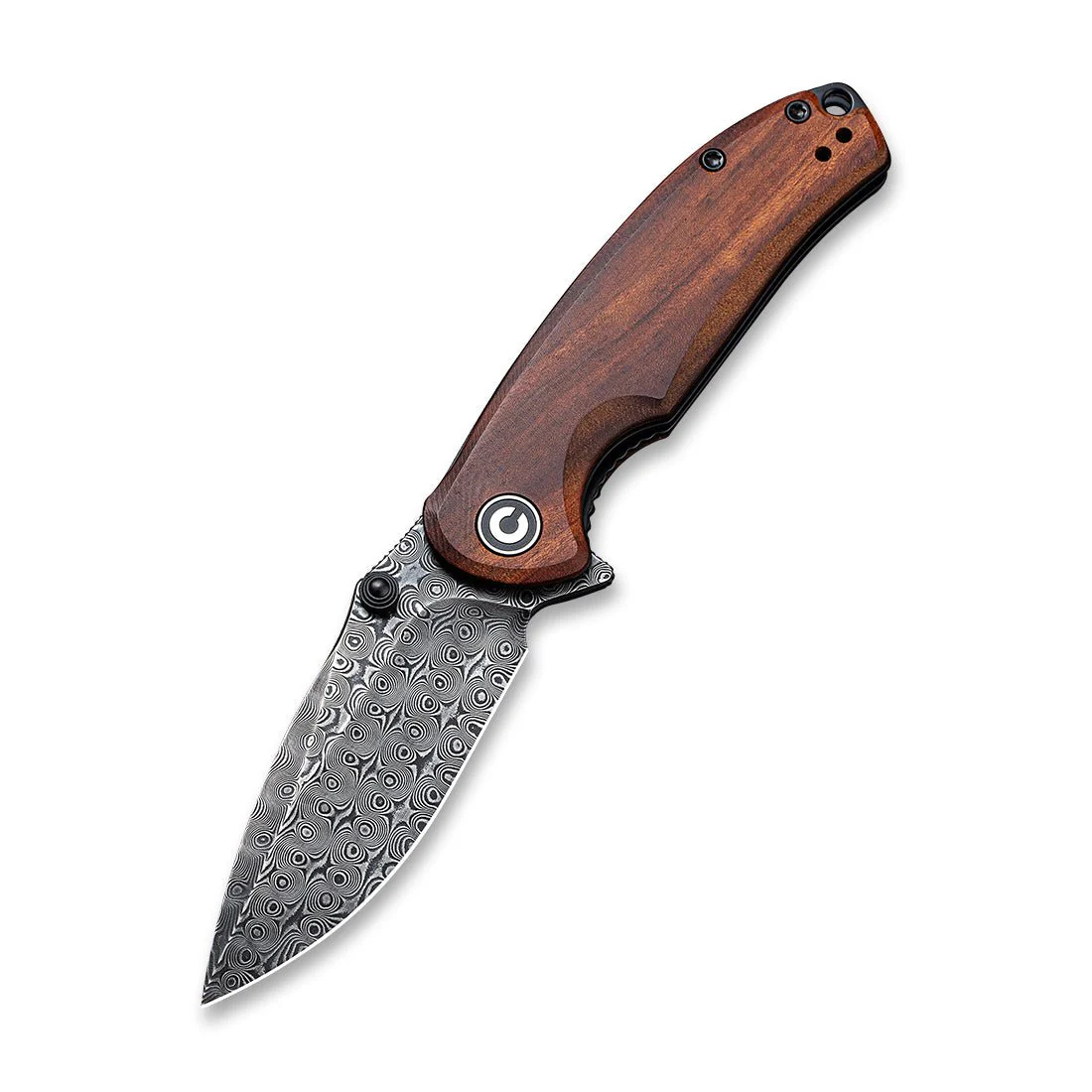 CIVIVI Pintail Flipper & Thumb Stud Knife Wood Handle (2.98" Damascus Blade) C2020DS-2 - Image 3