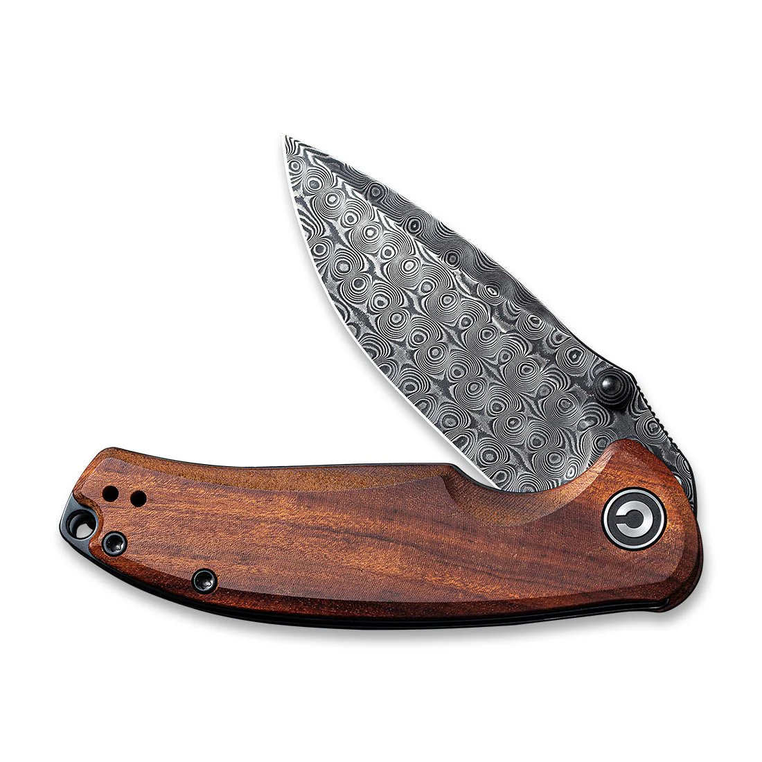 CIVIVI Pintail Flipper & Thumb Stud Knife Wood Handle (2.98" Damascus Blade) C2020DS-2 - Image 4