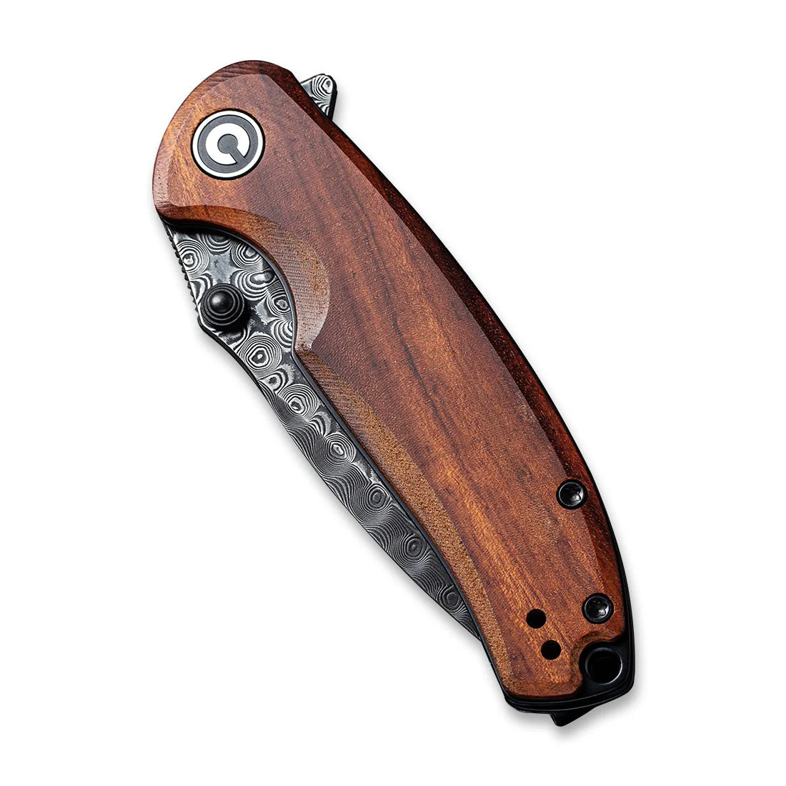 CIVIVI Pintail Flipper & Thumb Stud Knife Wood Handle (2.98" Damascus Blade) C2020DS-2 - Image 5