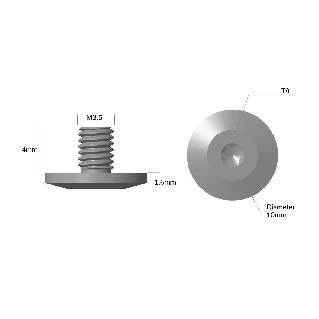 CIVIVI Stainless Steel Pivot Screw (Diameter 10MM) CA-11A - Image 2