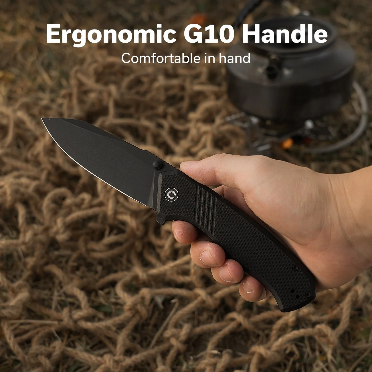 CIVIVI Placoid Flipper & Thumb Stud Knife G10 Handle (3.67" 14C28N Blade) C23079-1 - Image 4