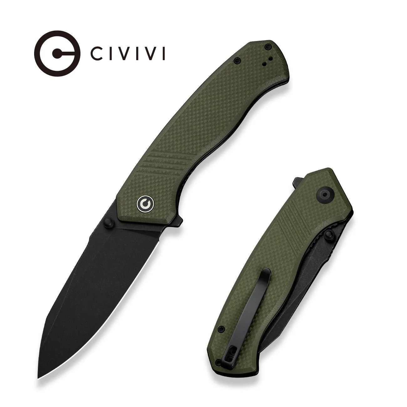 CIVIVI Placoid Flipper & Thumb Stud Knife G10 Handle (3.67" 14C28N Blade) C23079-3