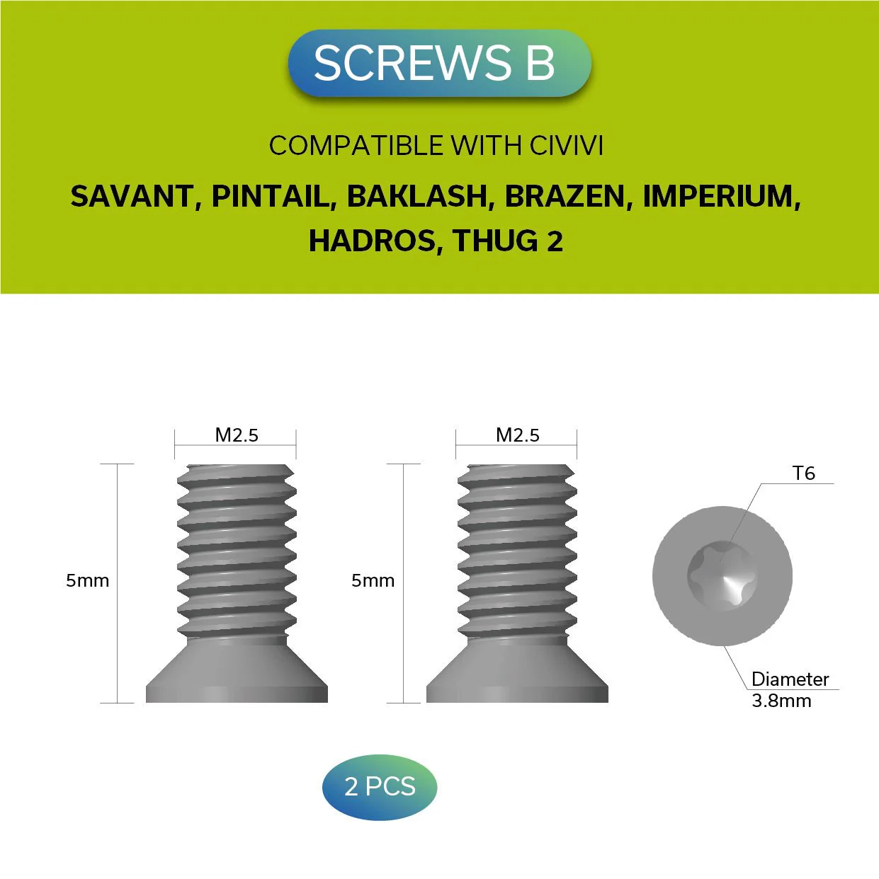 CIVIVI Pocket clip Stainless Steel Screws CA-12A - Image 3