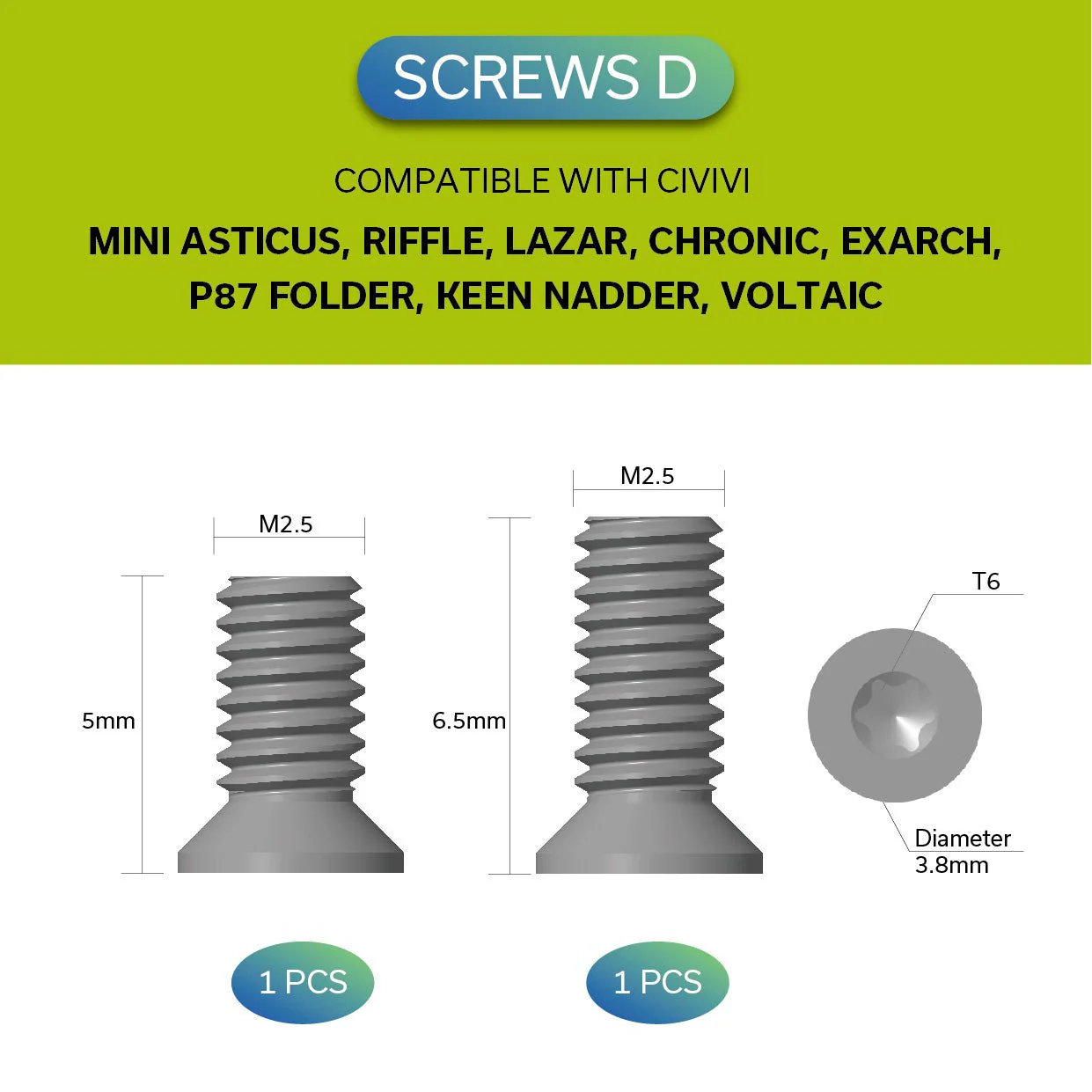 CIVIVI Pocket clip Stainless Steel Screws CA-12A - Image 5