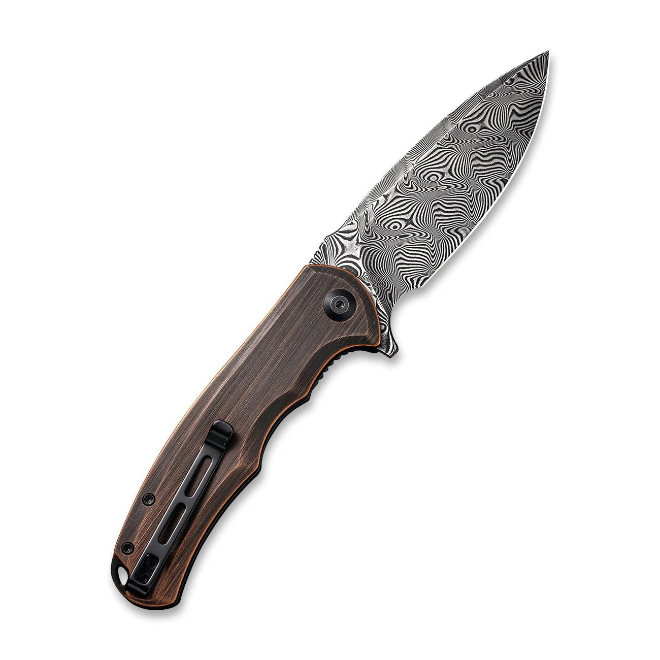 CIVIVI Praxis Flipper Knife Copper Handle (3.74" Damascus Blade) C803DS-3 - Image 2