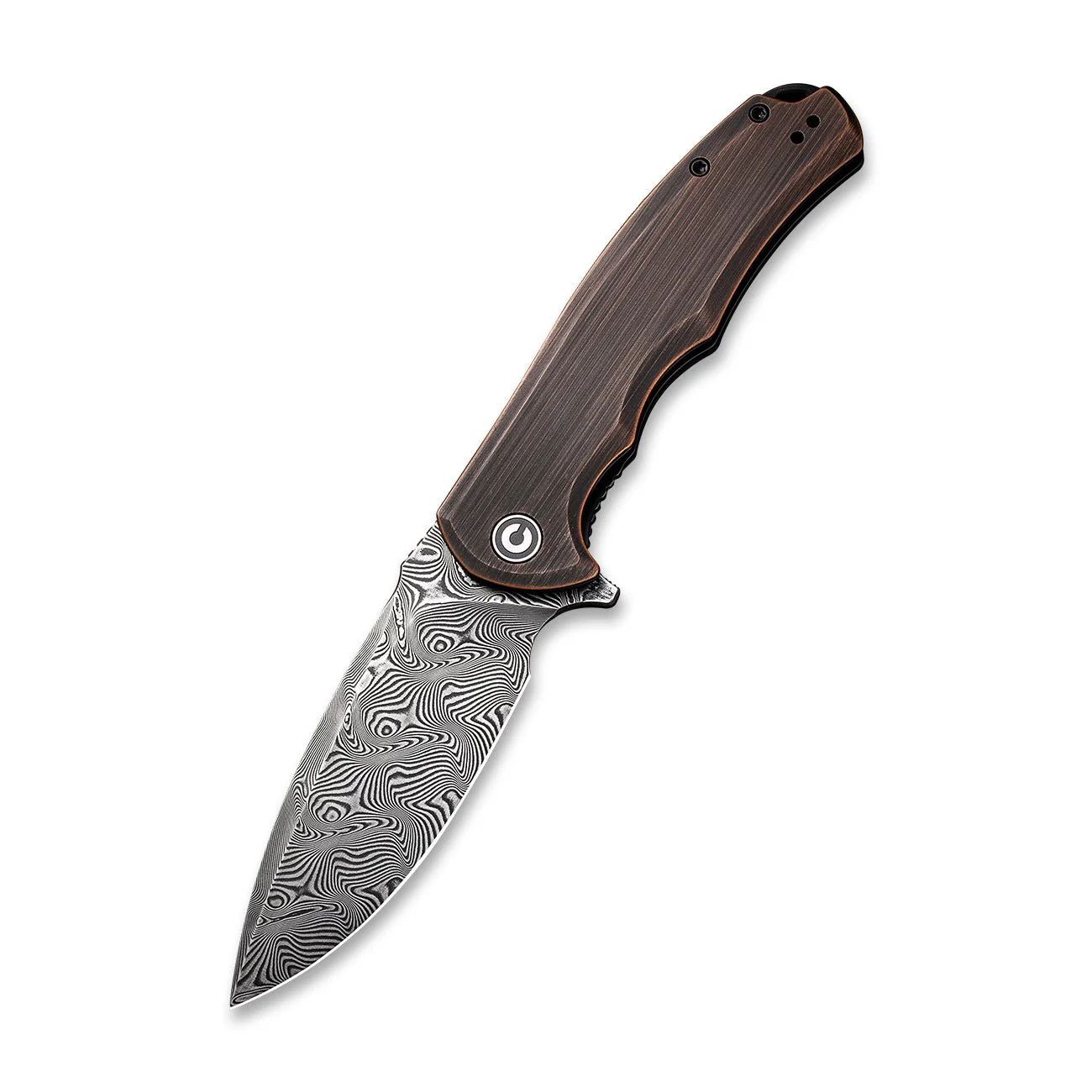 CIVIVI Praxis Flipper Knife Copper Handle (3.74" Damascus Blade) C803DS-3 - Image 3