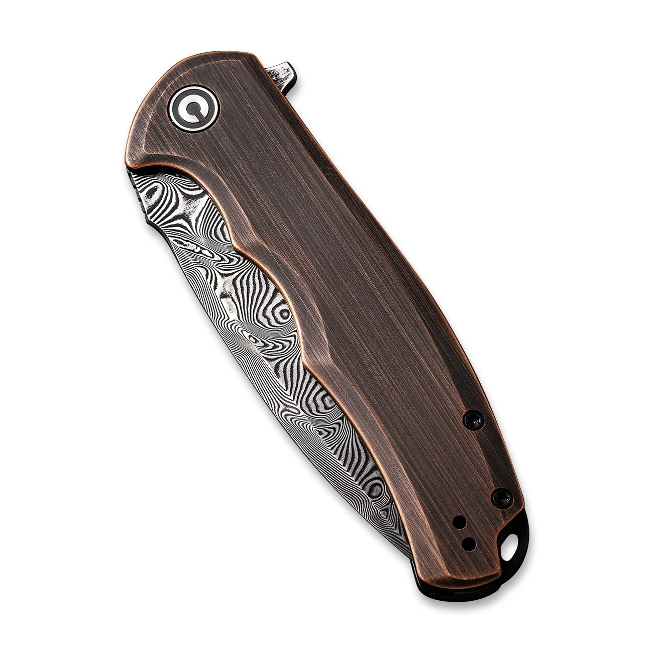 CIVIVI Praxis Flipper Knife Copper Handle (3.74" Damascus Blade) C803DS-3 - Image 5
