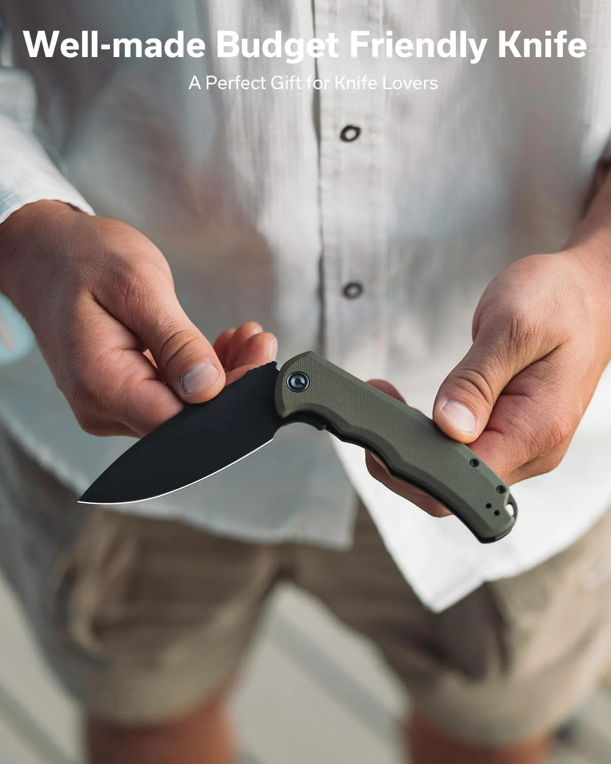 CIVIVI Praxis Flipper Knife G10 Handle (3.75" 9Cr18MoV Blade) C803F - Image 4
