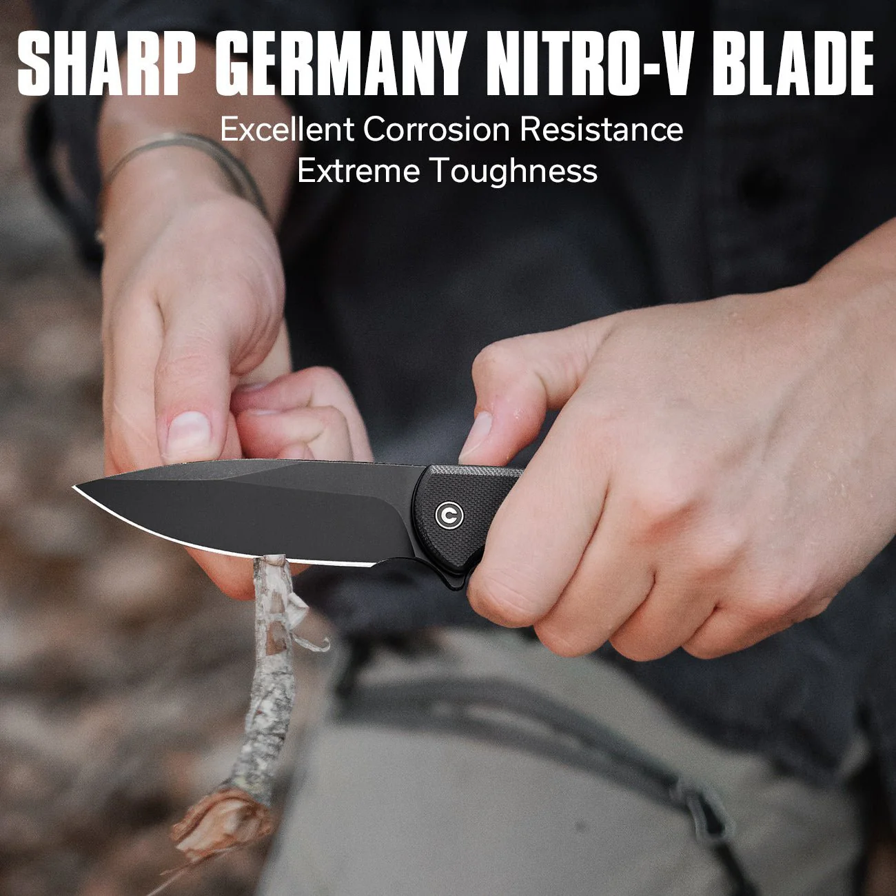CIVIVI Primitrox Flipper Knife G10 Handle (3.48" Nitro-V Blade) C23005A-2 - Image 3