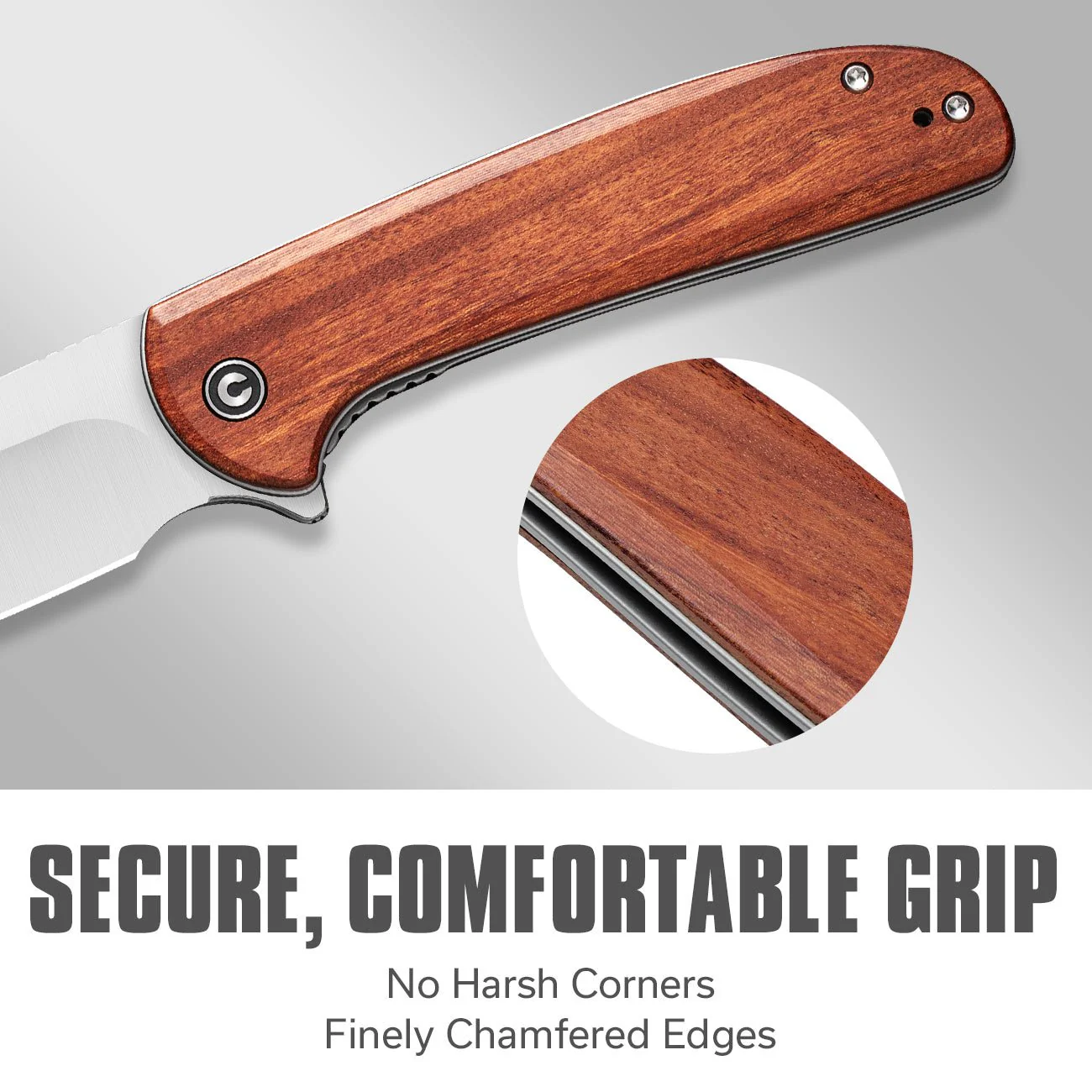 CIVIVI Primitrox Flipper Knife Wood Handle (3.48" Nitro-V Blade) C23005A-3 - Image 5