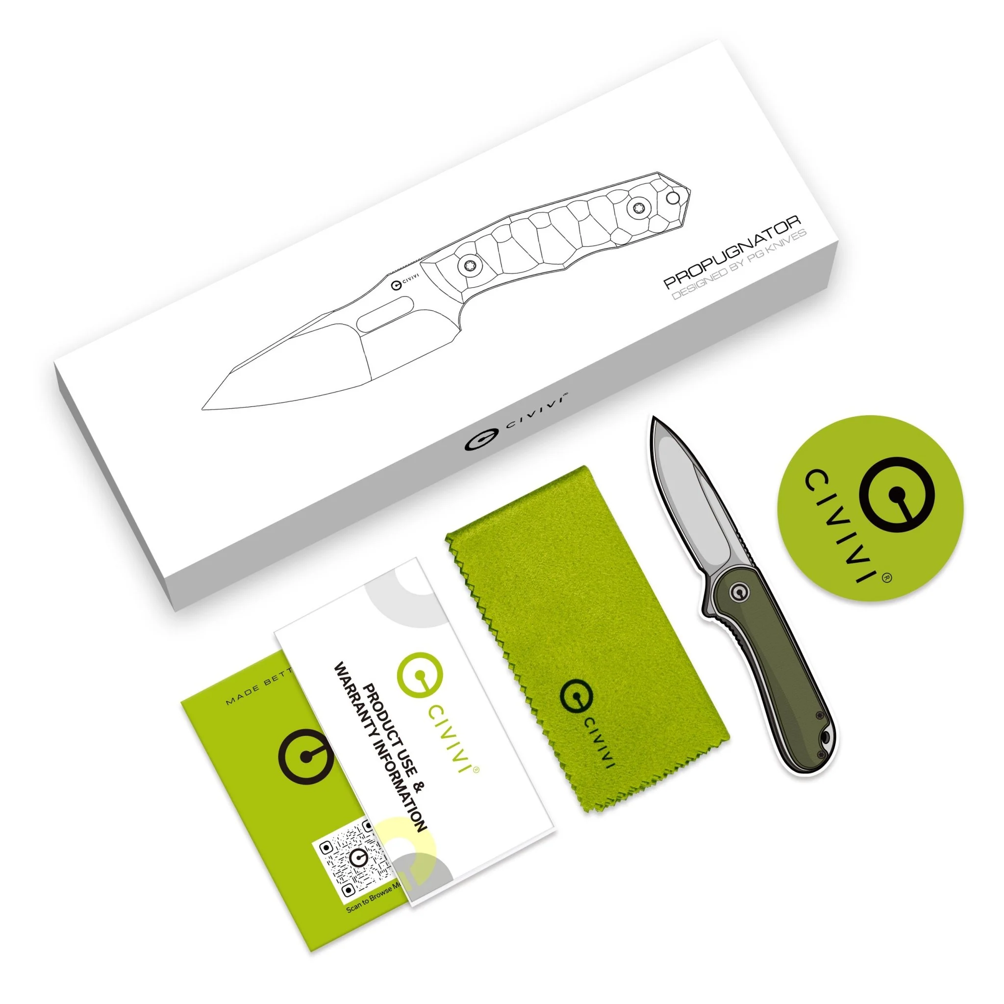 CIVIVI Propugnator Fixed Blade Knife Micarta Handle (4.15" D2 Blade) C23002-2 - Image 14
