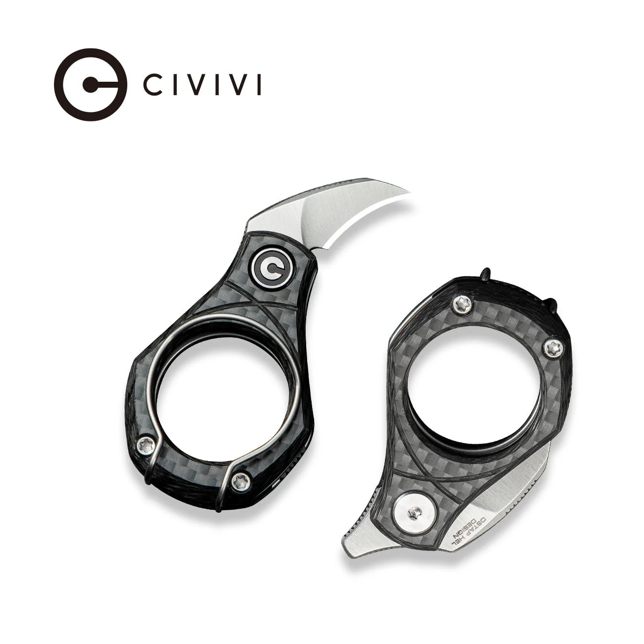 CIVIVI Pyrus Slip Joint Utility Knife Carbon Fiber Handle (0.65" 14C28N Blade) C23038-3