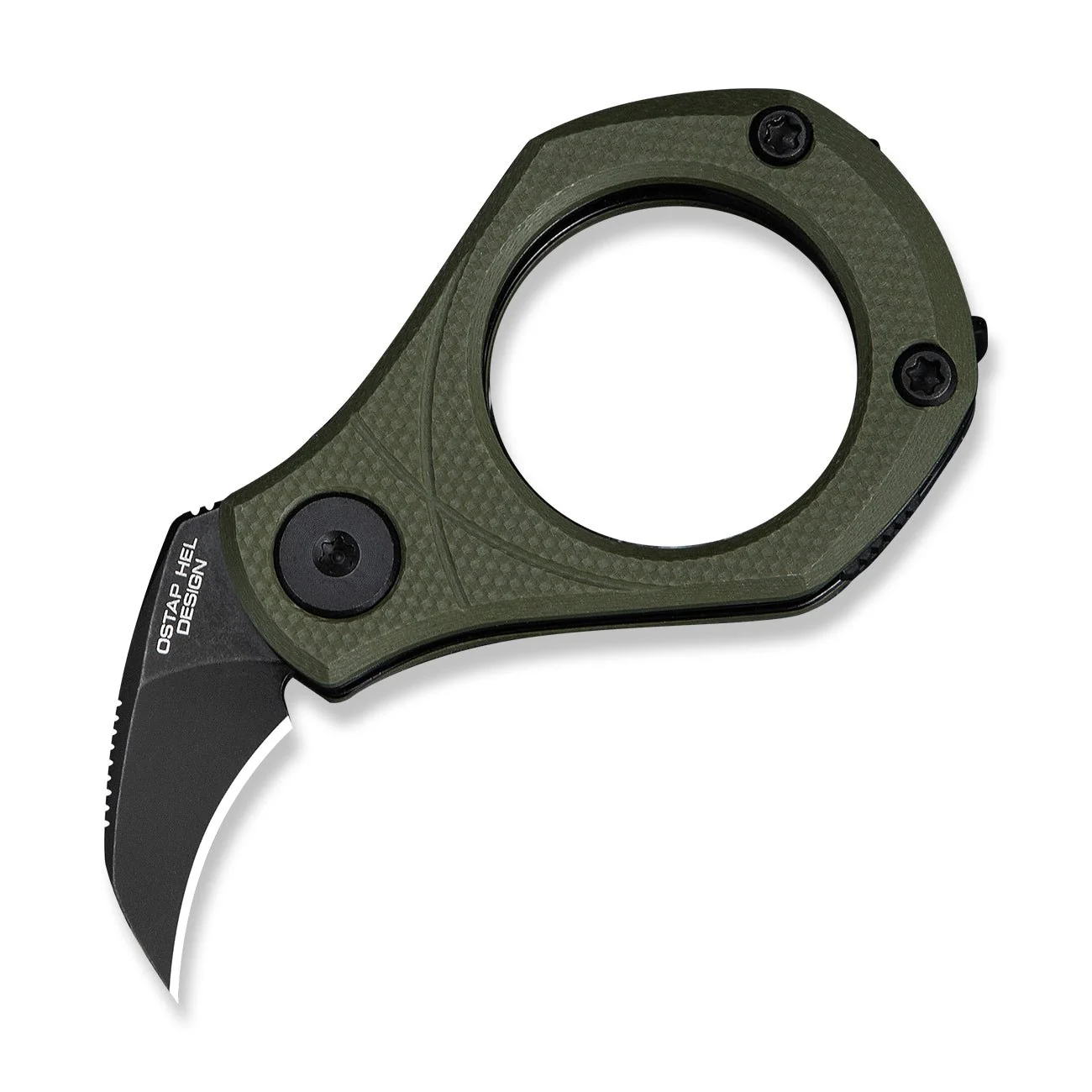 CIVIVI Pyrus Slip Joint Utility Knife OD Green G10 Handle (0.65" Black Stonewashed 14C28N Blade) C23038-4 - Image 7