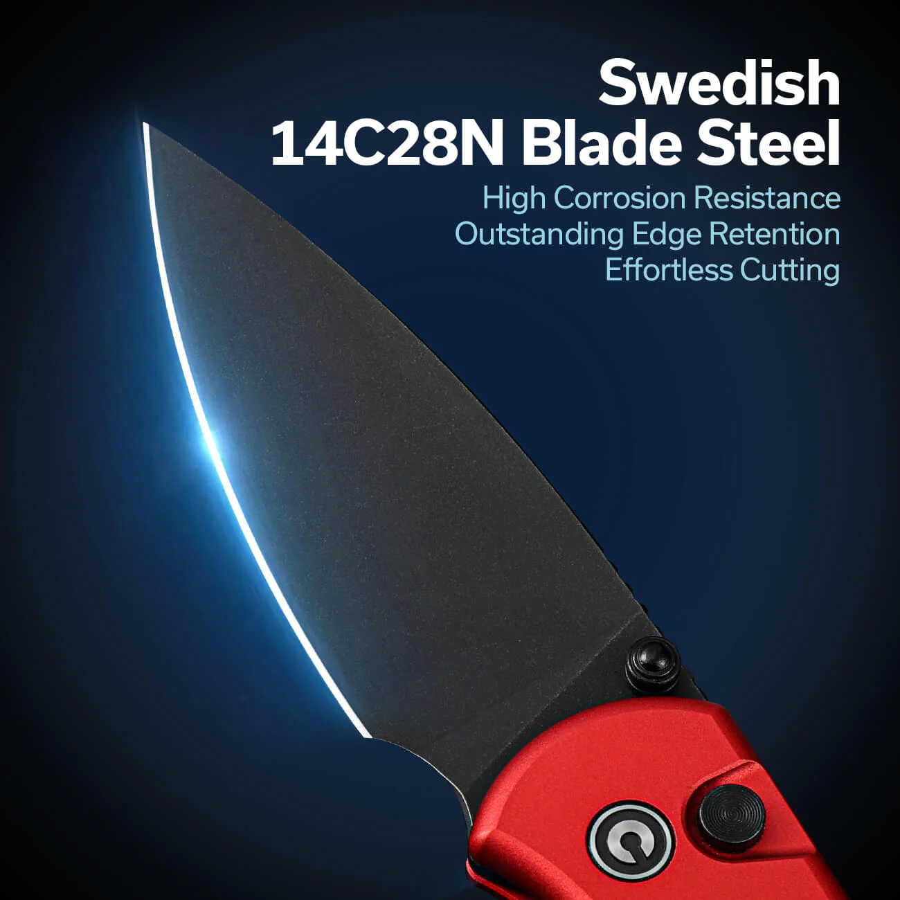 CIVIVI Qubit Button Lock & Thumb Stud Knife Aluminum Handle (2.98" 14C28N Blade) C22030E-2 - Image 2