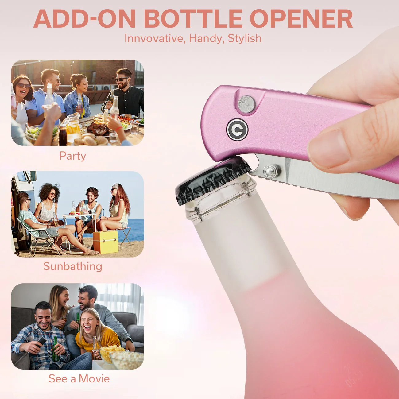 CIVIVI Qubit Button Lock & Thumb Stud Knife Aluminum Handle (2.98" 14C28N Blade) C22030E-5 - Image 3