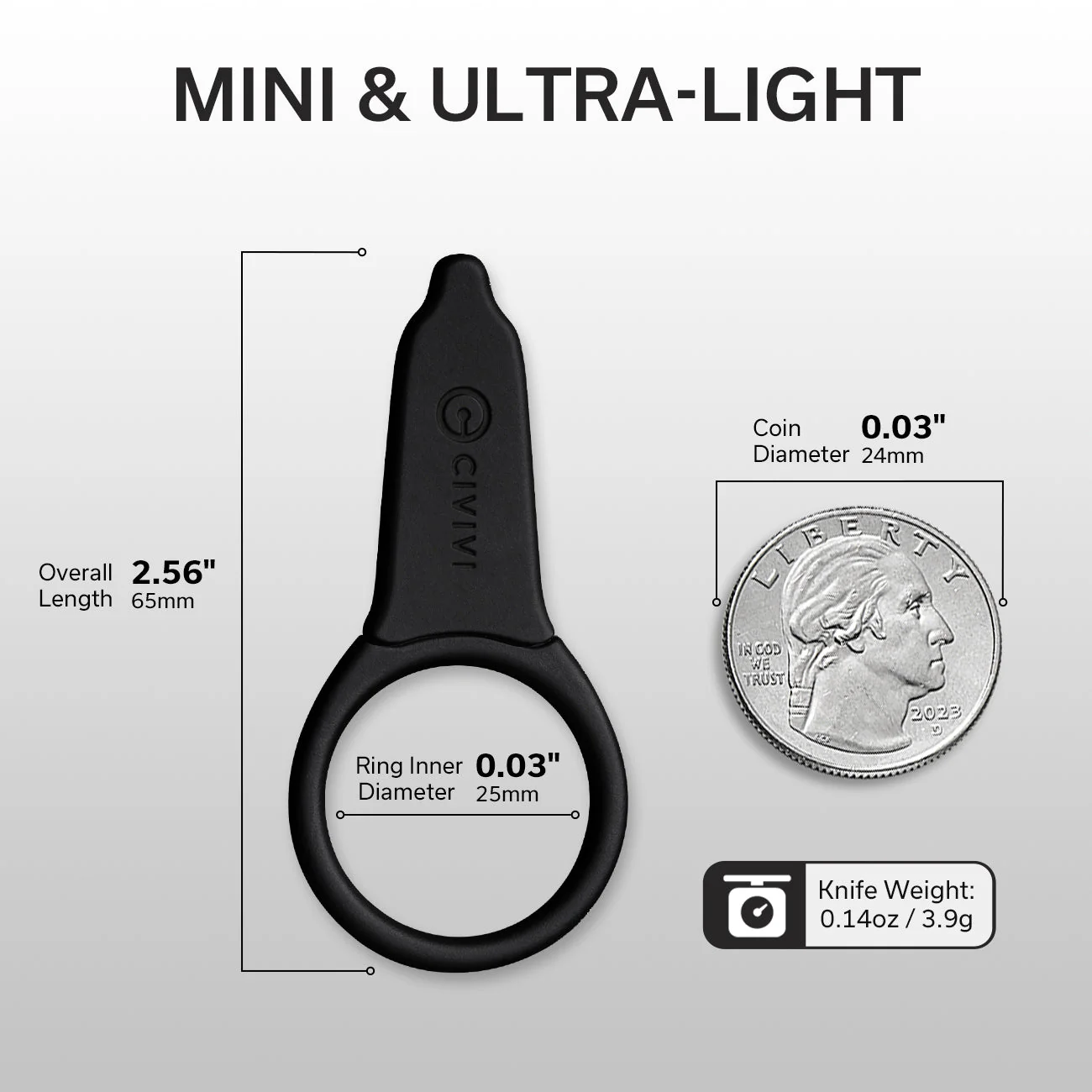 CIVIVI Quick Snip Fixed Blade 1 Pc Mini Neck Knife ABS Handle (0.68" 6Cr13 Blade) C22022A-1 - Image 2