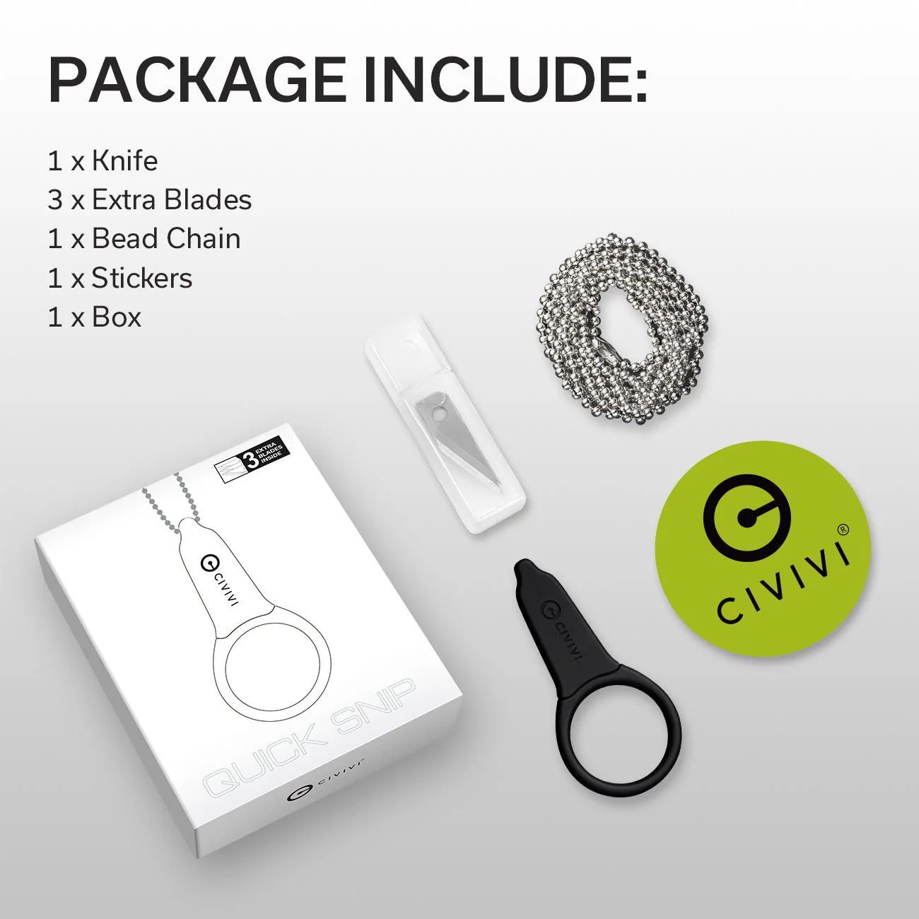 CIVIVI Quick Snip Fixed Blade 1 Pc Mini Neck Knife ABS Handle (0.68" 6Cr13 Blade) C22022A-1 - Image 6