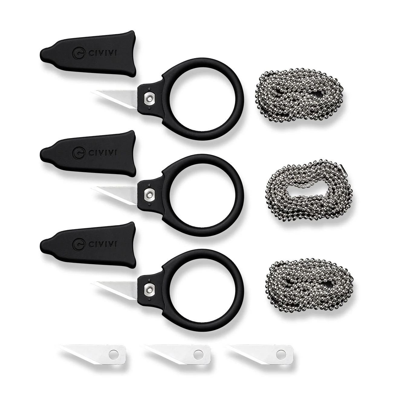 CIVIVI Quick Snip Fixed Blade 3 Pcs Mini Neck Knife ABS Handle (0.68" 6Cr13 Blade) C22022A-2 - Image 7