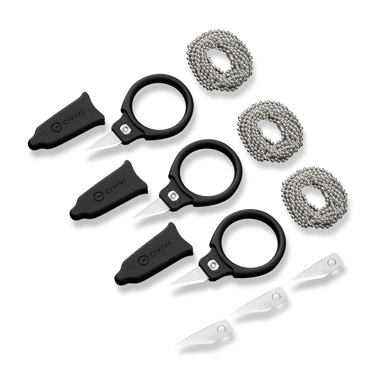 CIVIVI Quick Snip Fixed Blade 3 Pcs Mini Neck Knife ABS Handle (0.68" 6Cr13 Blade) C22022A-2 - Image 8