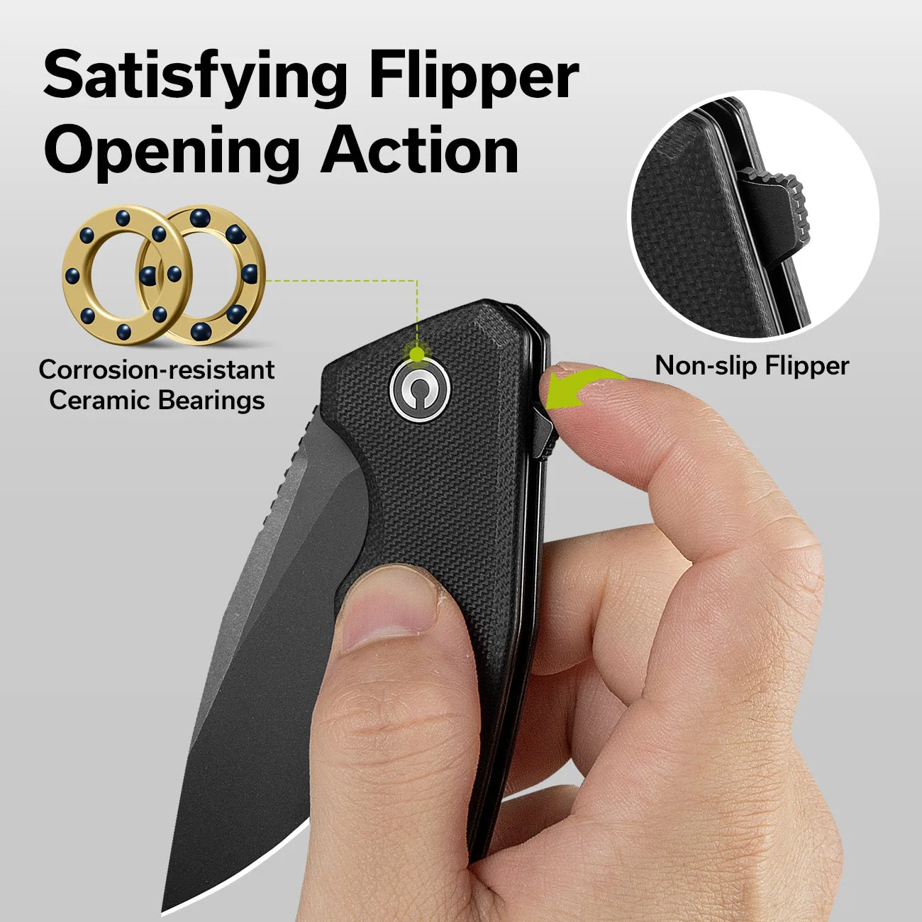 CIVIVI Regulatron Flipper Knife G10 Handle (2.98" Nitro-V Blade) C23006-1 - Image 4